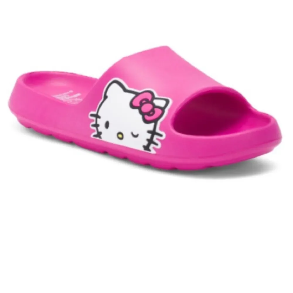Hello Kitty Child Fuchsia Pink Side Wink Rubber Slides